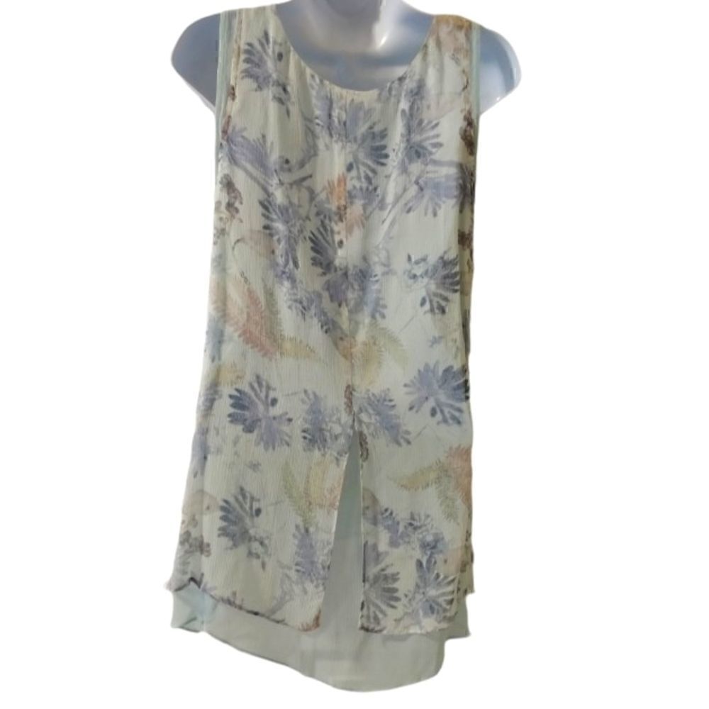 NVELOP layered floral chiffon hi low tank size M - Picture 4 of 7
